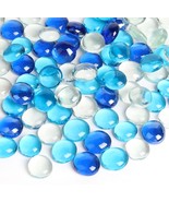 FUTUREPLUSX 5 Lb Flat Glass Marbles 500PCS Blue Mixed Color Flat Gems  - $46.06 CAD