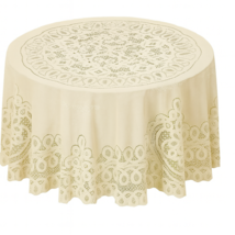 Lace Emilia Tablecloth  70&quot; Round Machine Washable Polyester with Elegan... - $19.79