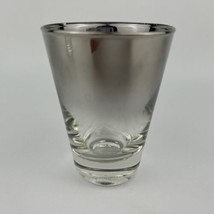 Vintage MCM Queens Lusterware Silver Fade Glass 3 1/2&quot; Tall Large Shot G... - £14.94 GBP
