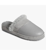 New Sperry Slippers Women&#39;s Sz 12 Cape May Mule Gray Leather Faux Fur Li... - $29.19
