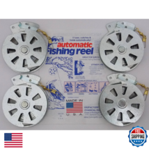 4-Pack Mechanical Fisher Yo-Yo Fishing Reels Flat Trigger Model Stainles... - $36.73