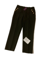 LASCANA Dettaglio Bottone Pantaloni IN Nero UK 14 L27 (ph27) - £25.66 GBP