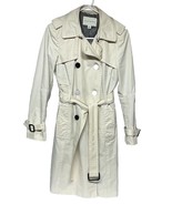Banana Republic Trench Coat Women’s Size S 100% Cotton Beige Shell Gray ... - $520.03 MXN