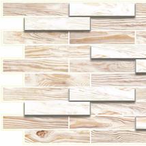 Dundee Deco PG7023 Off White Faux Oak Steps, 3.2 ft x 1.6 ft, PVC 3D Wall Panel, - $9.79+