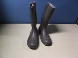 BROWN RUBBER RAIN BOOTS MEN&#39;S 8 MADE IN USA 140672 - $17.81