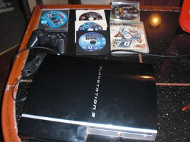 Sony Playstation 3 PS3 Fat CECHK01 PS3 80GB Complete madden 13 + 5 more Tested - £68.50 GBP