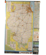 Laminated Road Map of The State of Illinois With Close Ups of Its Cities... - $13.74 CAD