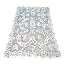 Vintage White Lace Heavenly Angels Holiday Tablecloth 54&quot; X 80.5&quot; Rectangle READ - £57.82 GBP