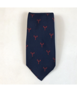 Vintage Dunhams of Maine Embroidered Lobster Navy Blue Necktie Tie Made ... - $746.75 MXN
