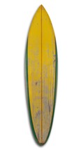 Distressed And Rustic Yellow Surfboard Wood Panel Wall Art - £529.13 GBP