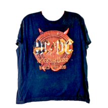 AC DC Rock or Bust World Tour 2015 Men&#39;s Black Tee Shirt Sz XL - $16.82
