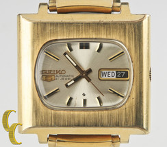 Seiko Men&#39;s Automatic Gold-Plated &quot;TV Dial&quot; Watch 21 Jewels 6119 w/ Day ... - £285.26 GBP
