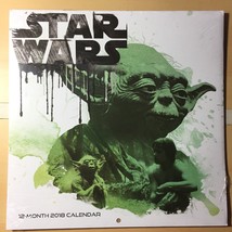 Star Wars 12 month 2018 Calendar Yoda Darth Vader Luke Skywalker Jedi R2-D2 - £8.32 GBP