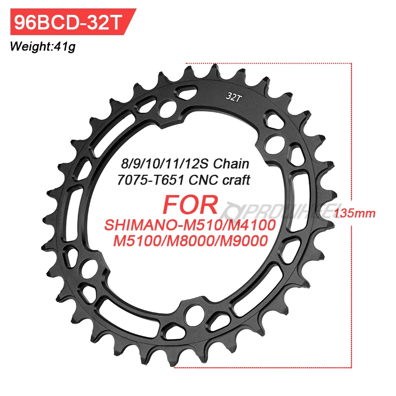 Chainring 96BCD Round 32T 34T double chain 26T-36T tooth Narrow Ultralig... - £100.56 GBP