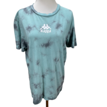 Vintage Kappa Dual Logo Blue Tie Dyed Cotton T-Shirt Knit Top Size M Wom... - $19.99