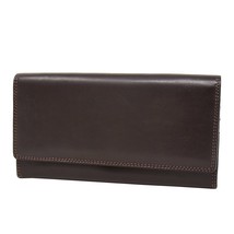 DR428 Women&#39;s Envelope Style Leather Purse Brown - £25.59 GBP