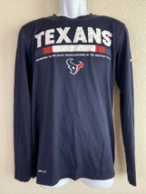 Nike Men Size S Navy Blue Houston Texans Long Sleeve Moisture Wick NFL - $7.96