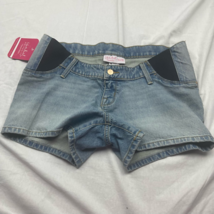 Isabel Womens Mini Short Shorts Blue Expandable Pull On Maternity 4/27 New - £8.69 GBP