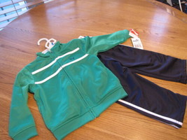 Boy&#39;s Baby infant Puma active jacket pants set stripe green navy 12 mont... - $14.92