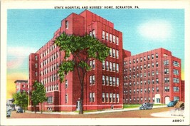 Scranton Pennsylvania, State Hospital &amp; Nurses Home Vintage Postcard old car a2 - £17.01 GBP