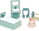 The Wooden Dollhouse Furniture Set - Premium Bathroom Is A Magical, And ... - $36.99