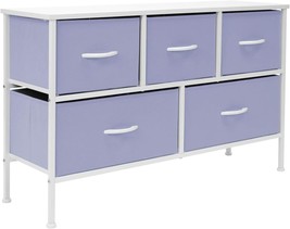 Sorbus Dresser With 5 Drawers - Furniture Storage Chest For, Pastel Purple - £77.52 GBP