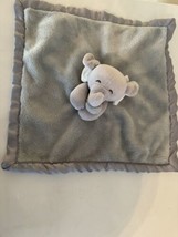 Carters Gray Elephant Soft Plush Lovey Baby Security Blanket Satin Trim 15x14 - £7.00 GBP