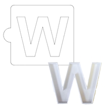 W Letter Alphabet Stencil And Cookie Cutter Set USA Made LSC107W - £3.95 GBP