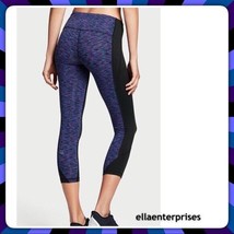 Victoria&#39;s Secret Sport Black Oltemare Multicolor VSX Knockout Capri Leggings -M - £44.80 GBP