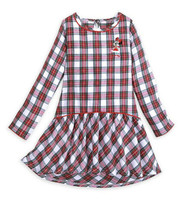 Disney Store L/S Holiday Plaid Nightshirt Gown Pajama for Girls Sz 4 NEW - $19.79