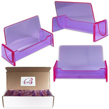12Pcs Clear Purple Acrylic Office Business Card Holder Display Stand Des... - £15.68 GBP