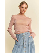 Davi &amp; Dani Glitter Mesh Lettuce Hem Long Sleeve Top - $56.51 CAD