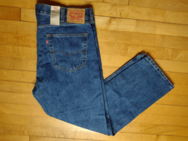 Levi&#39;s Men Jeans 40x30 Blue 505 Regular Fit Straight Dark Stonewash Cott... - £23.42 GBP