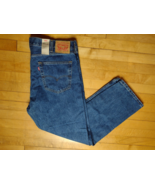 Levi&#39;s Men Jeans 40x30 Blue 505 Regular Fit Straight Dark Stonewash Cott... - £23.69 GBP