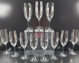 11 Mikasa Stephanie Fluted Champagne Set Elegant Crystal Clear Optic Gla... - $145.40