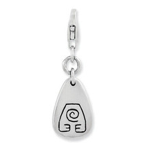 Amore La Vita Silver  Polished Earth Symbol Charm with Fancy Lobster Clasp QCC98 - £21.77 GBP