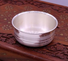 Handmade 999 fine silver baby bowl, excellent silver utensils from india, plain - £119.79 GBP