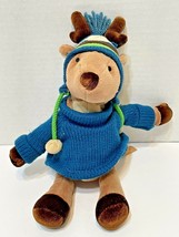 Bath and Body Works Plush Reindeer Moose with Blue Sweater and Hat 10 Inches - £9.90 GBP