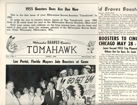 Milwaukee BRAVES Boosters Paper TOMAHAWK April 1955 Grimm Crandall Photo - £15.71 GBP