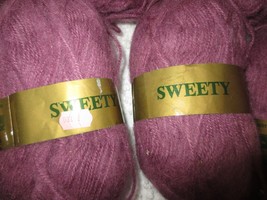 13-50g Skeins Courtelle Sweety Acrylic Mohair Wool #154 Lot 1114 Raspberry Yarn - £49.83 GBP