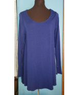 Soft Surroundings Tunic Shirt Women Size Small Blue Flowy Flouncy Lightw... - $30.08 CAD
