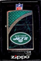 Rare Retired NFL New York Jets Diamond Plate Style Zippo Lighter - $23.70