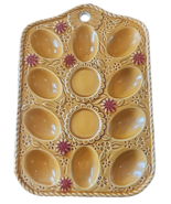 Vtg 1960&#39;s Deviled Egg Plate Tray Platter Gold MCM Lego Japan Farmhouse ... - €21,63 EUR
