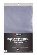 1 pack of 100 BCW 12" x 16 ¼" Newspaper Sleeves - $25.36