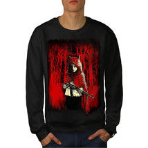 Wellcoda Girl Hunter Wild Mens Sweatshirt, Scary Casual Pullover Jumper - £23.72 GBP+