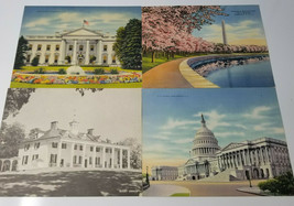 Washington DC Capitol Capsco Postcards Vintage Set of 4 1950s Jumbo Giant - $11.35