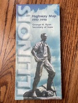 1997-1998 Official Illinois State Highway Transportation Travel Road Map - £7.42 GBP