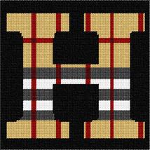 Pepita Needlepoint Canvas: Letter H Camel Tartan, 7&quot; x 7&quot; - £40.09 GBP+