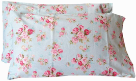 Cotton Pillow Cases Standard Size Set of 2, Flower Printed Queen Pillowcases, Pr - £12.09 GBP