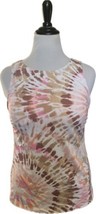 Lands End Tankini Swimsuit Top Womens Size 18 Pink Brown Tie Dye High Ne... - $34.65